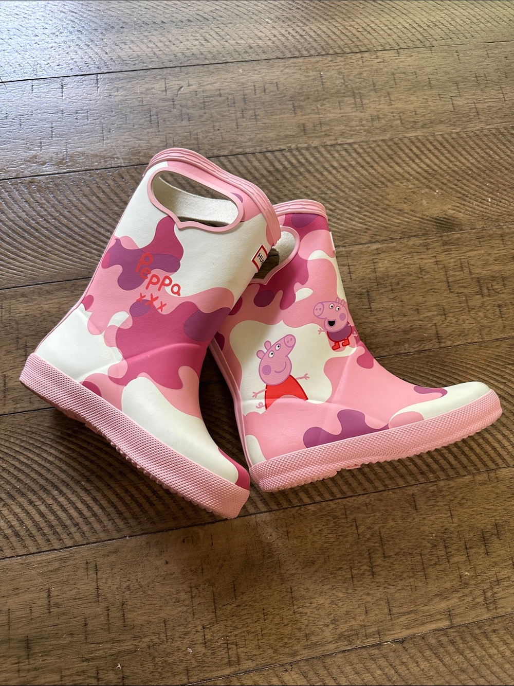 Hunter Kids Pink & White Peppa Pig Camo Rain Boots size 10 - Picture 9 of 9
